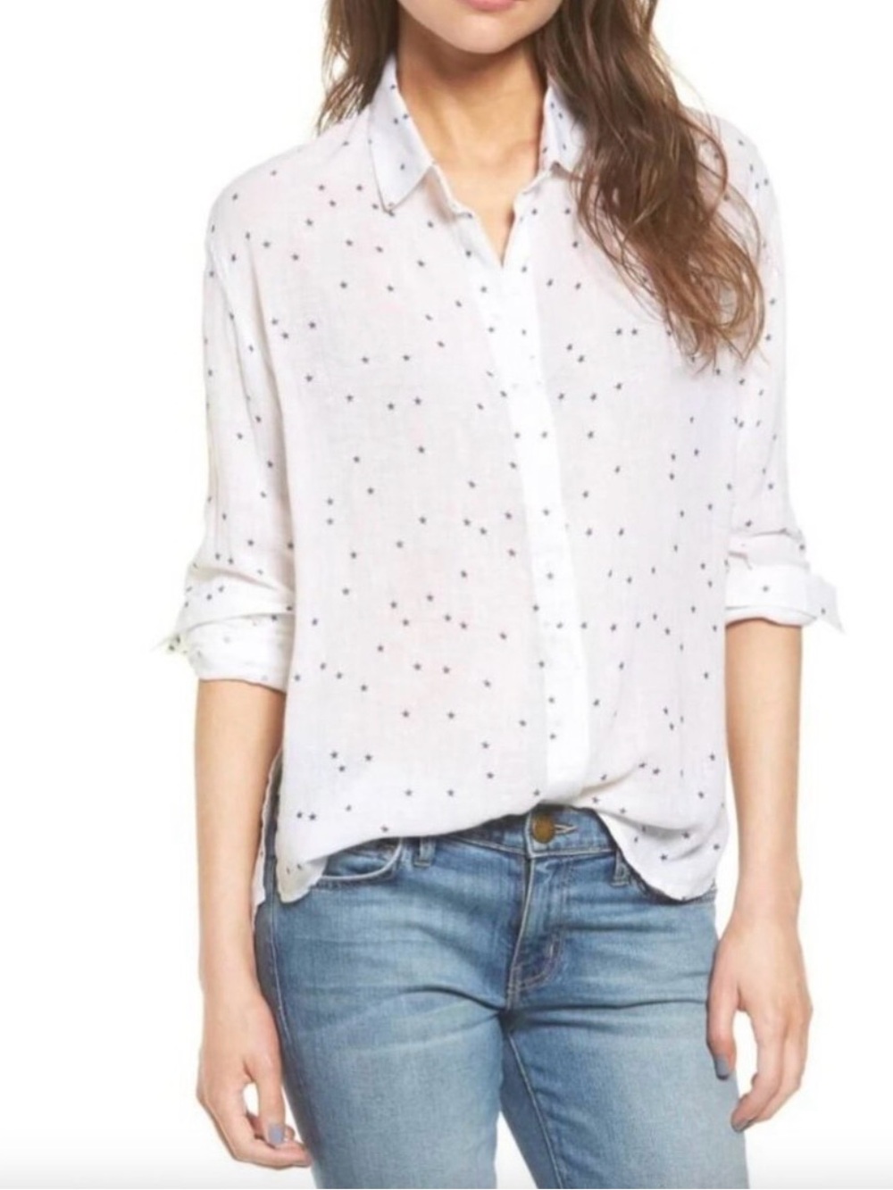 Rails Sydney button front linen blouse xs